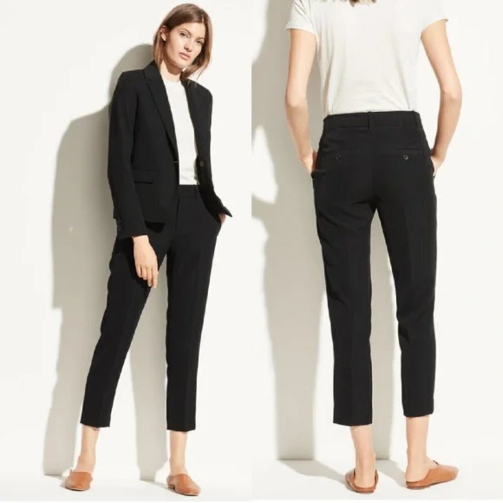 VINCE tapered black trouser